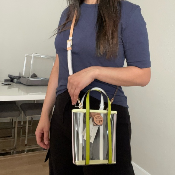 NWT tory burch Blake clear mini shopper leather crossboy shoulder bag - Picture 13 of 14